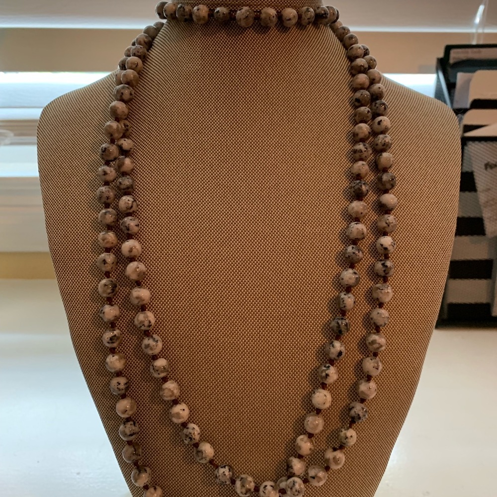 Altar’d state grey stone beaded necklace